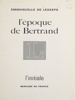 cover image of L'époque de Bertrand
